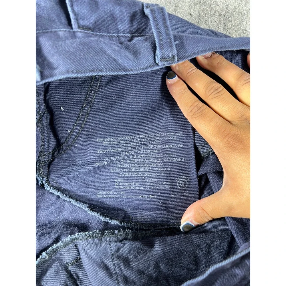 Tyndale FR Flame Resistant Chino Pants Mens 40x31 Blue Straight Leg Workwear USA
